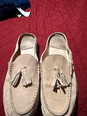 Jeffrey Campbell Beige Suede Tassel Slip-On Loafers